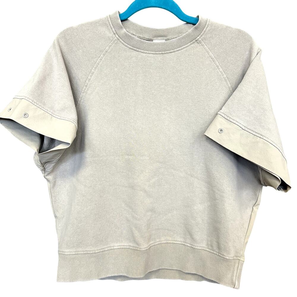 Mono B Boxy Fit Gray Cotton Athletic Top Size Medium